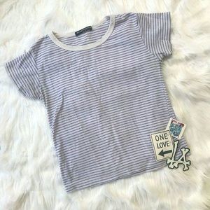 ❌ SOLD ❌Brandy Melville Striped Cropped Tee Shirt